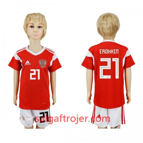 Rusland Fodboldtrøjer Erokhin 21 Børn Hjemmebanesæt VM 2018 Rusland Fodboldtrøjer Erokhin 21 Børn Hjemmebanesæt VM 2018